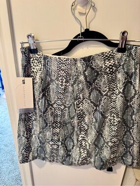 Endless Rose Black & Gray Sequin Snake Print Skirt